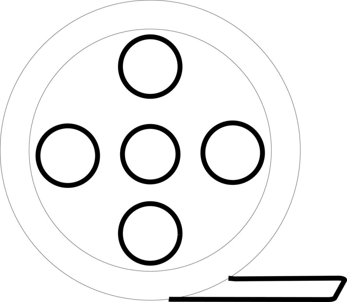 mince ligne icône de flim bobine pour film et divertissement concept. vecteur