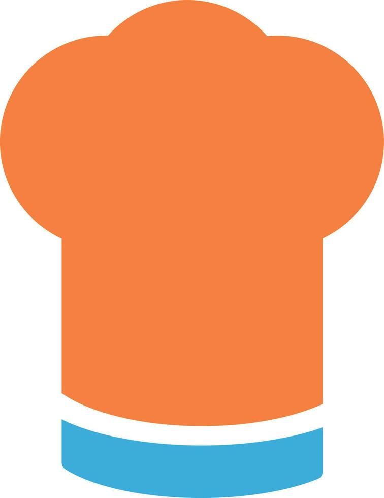 chef chapeau fabriqué par Orange et bleu couleur. vecteur