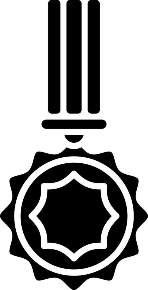signe ou symbole de médaille ou badge isolé dans noir et blanc couleur. vecteur