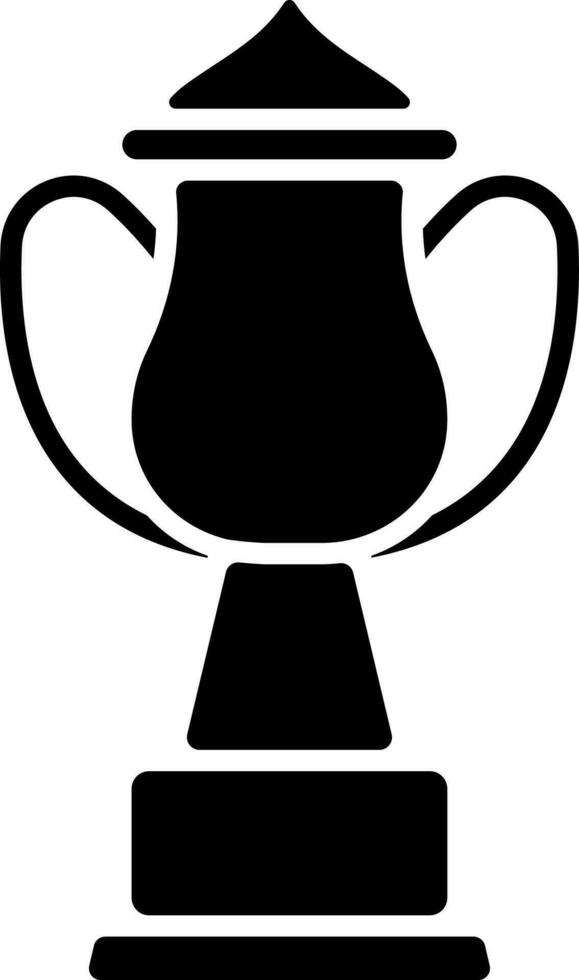 noir et blanc champion trophée tasse icône dans plat style. vecteur