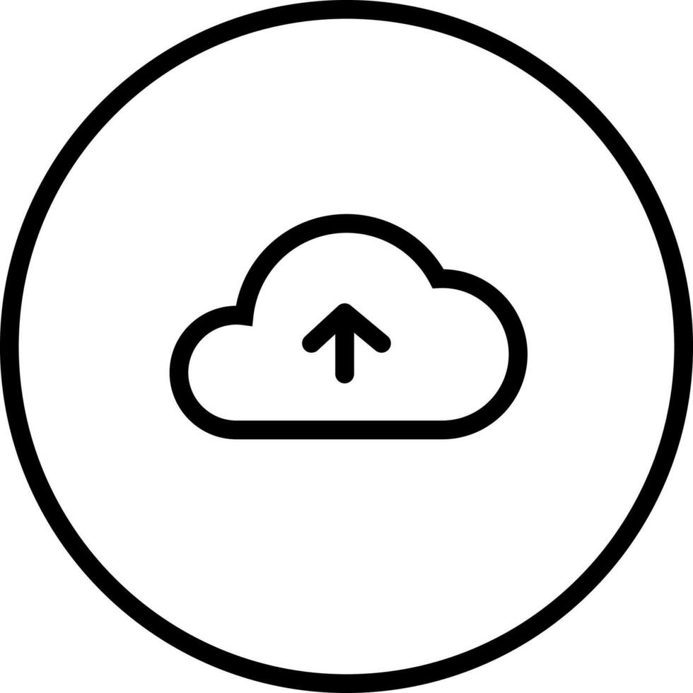 ligne art illustration de nuage télécharger bouton icône. vecteur