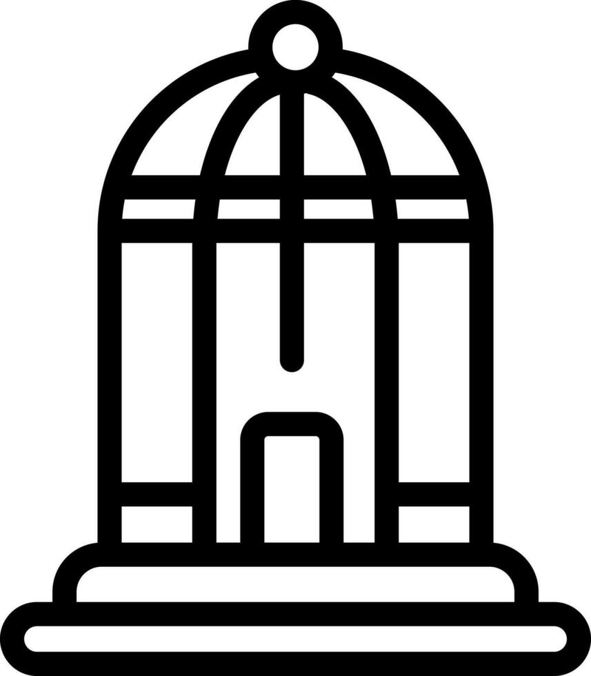 ligne art illustration de oiseau cage plat icône. vecteur
