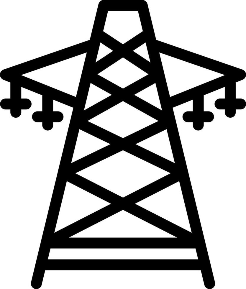 noir ligne art illustration de transmission la tour icône. vecteur