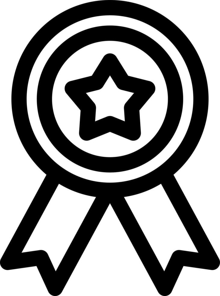 étoile badge médaille icône dans ligne art. vecteur