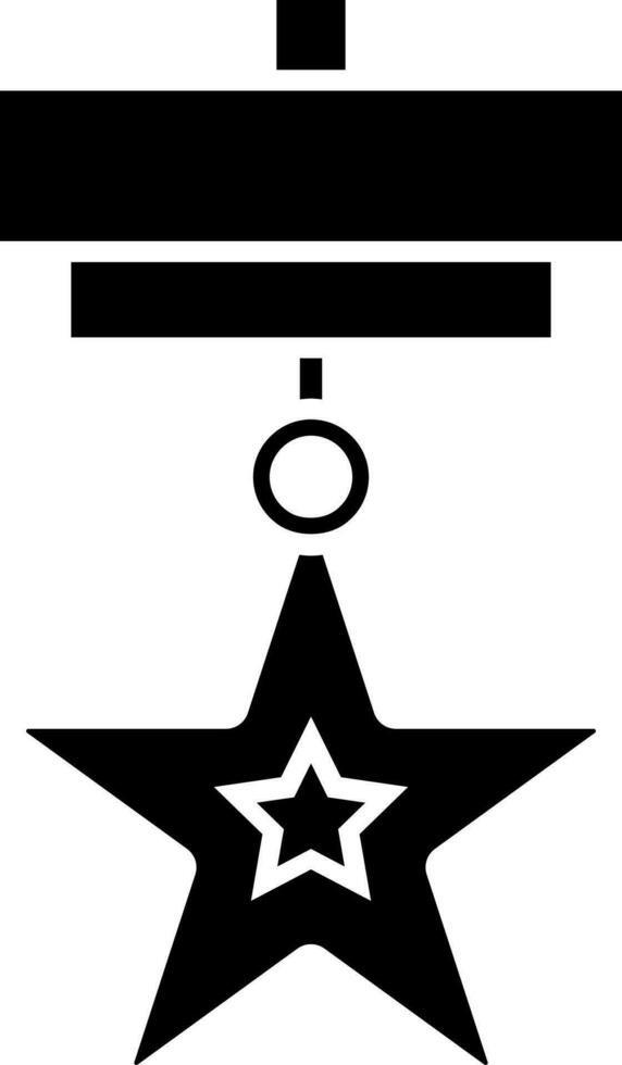 noir et blanc étoile médaille icône dans plat style. vecteur