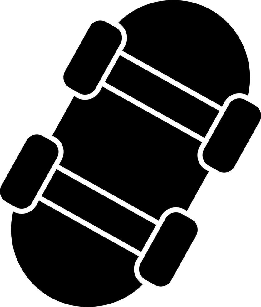 isoler noir et blanc patinage planche. vecteur