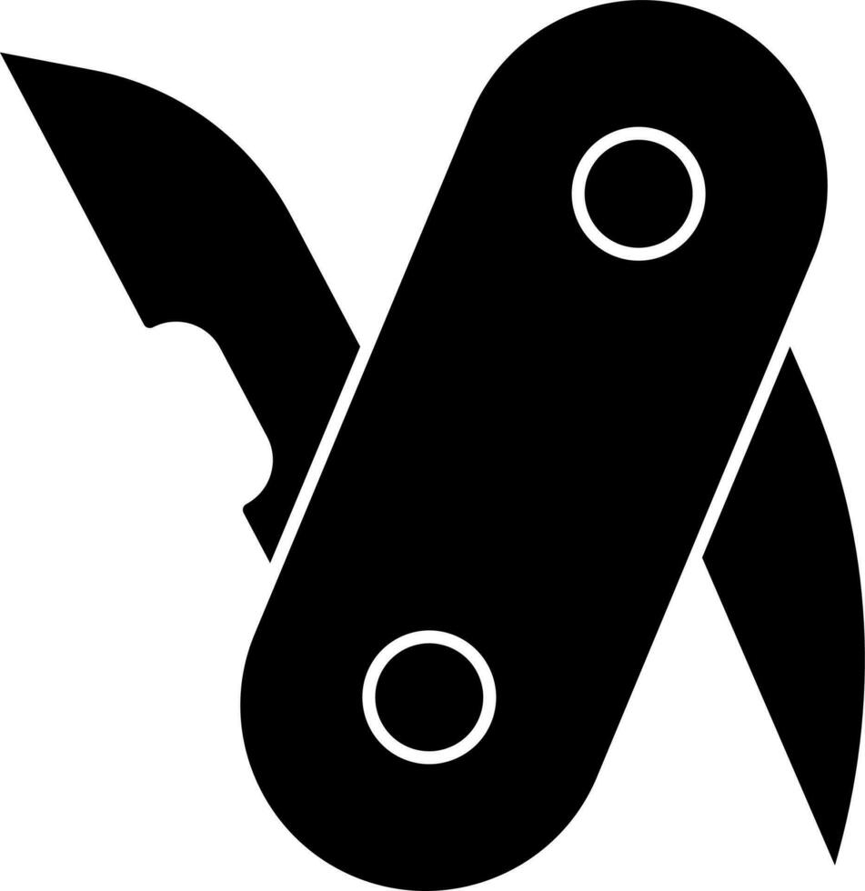 isolé noir et blanc Suisse couteau. vecteur