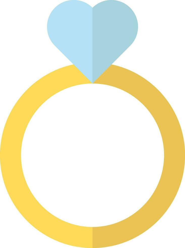 cœur diamant bague icône dans bleu et Jaune couleur. vecteur