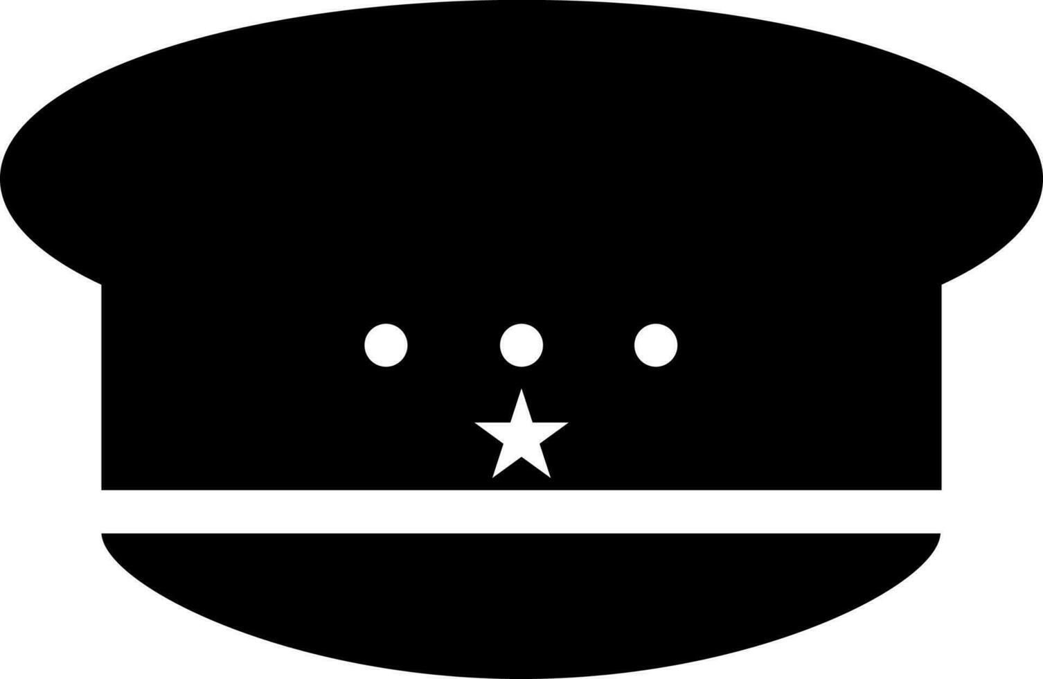 noir et blanc illustration de police casquette icône. vecteur