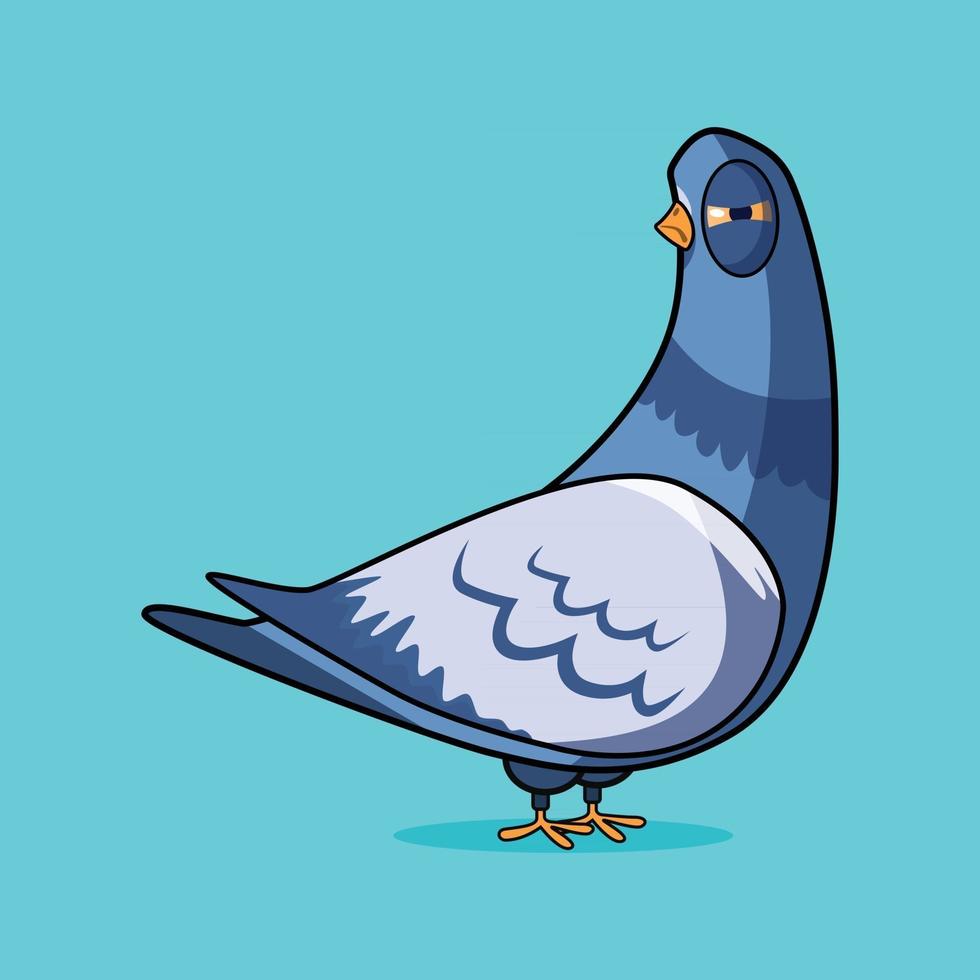 illustration pour enfants de dessin animé oiseau surpris vecteur