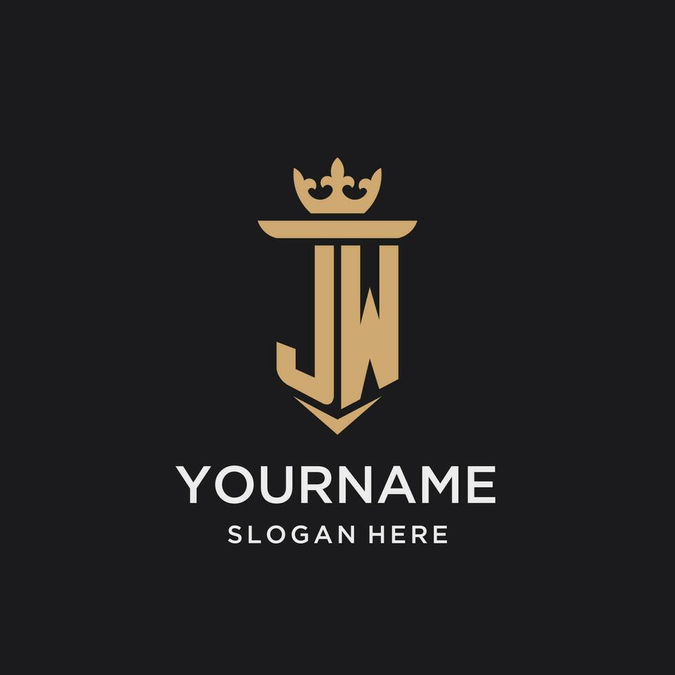 jw monogramme avec médiéval style, luxe et élégant initiale logo conception vecteur