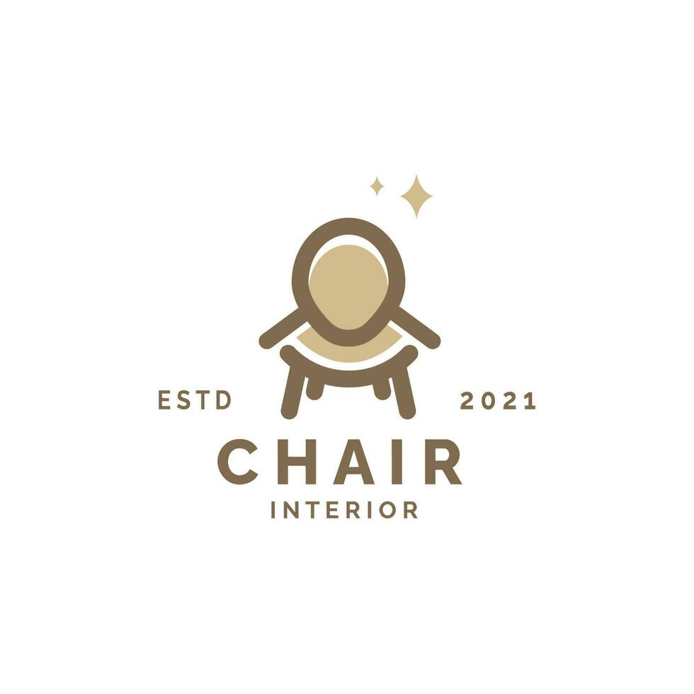 chaise meubles traditionnel logo vecteur icône illustration pour industrie