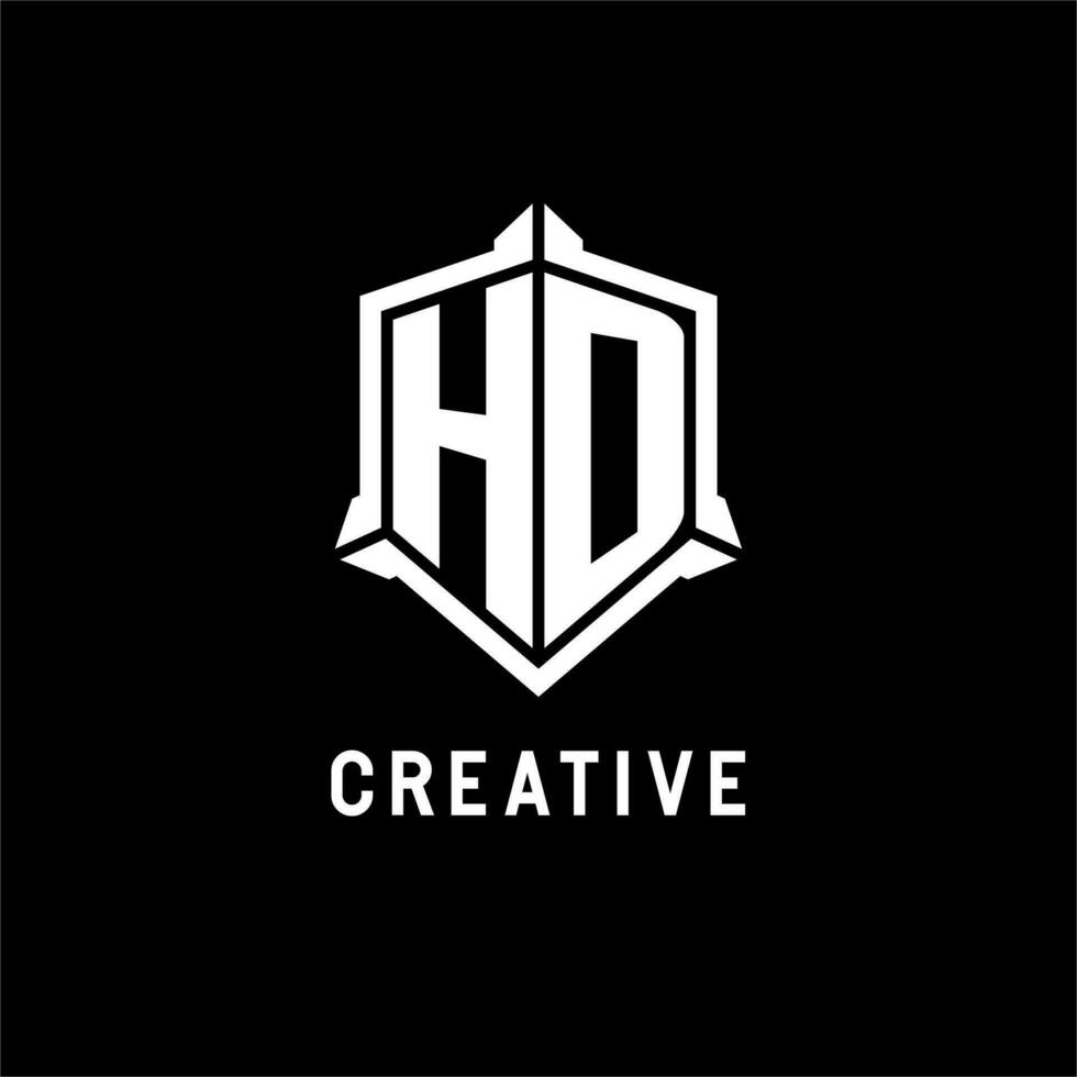 HD logo initiale avec bouclier forme conception style vecteur