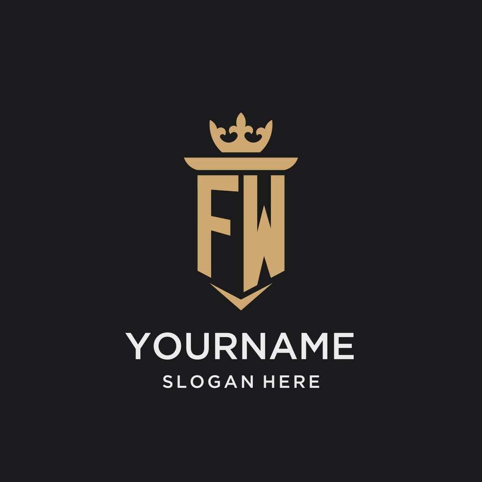 fw monogramme avec médiéval style, luxe et élégant initiale logo conception vecteur