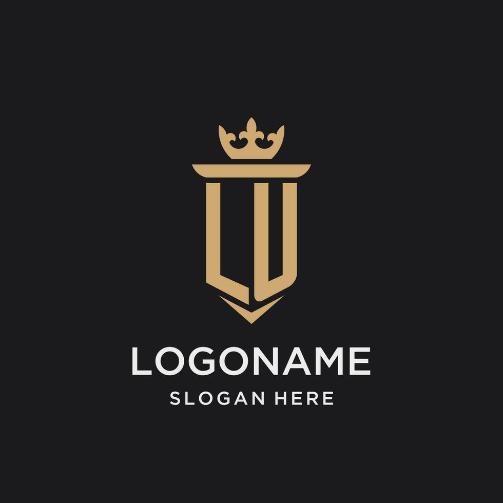 lu monogramme avec médiéval style, luxe et élégant initiale logo conception vecteur