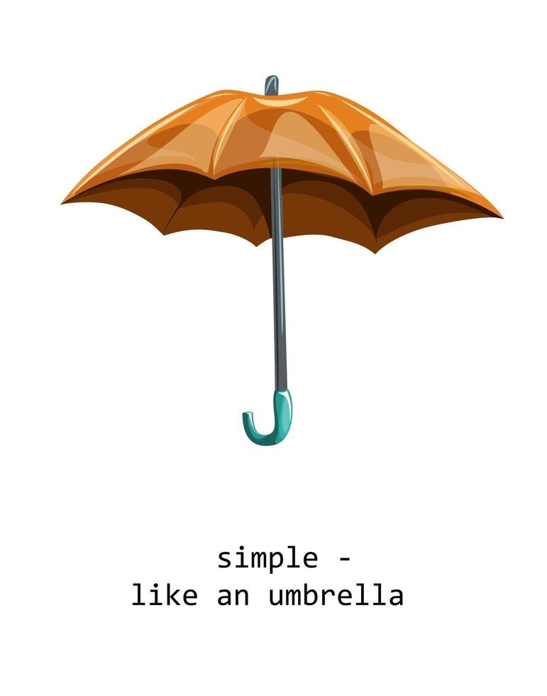 image vectorielle d'un parapluie ouvert avec une inscription significative vecteur