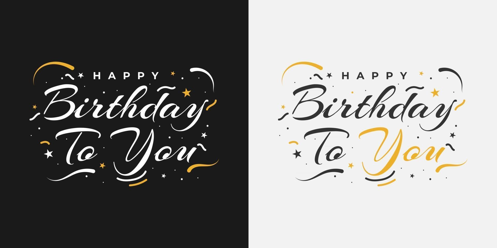 joyeux anniversaire carte ou bannière joyeux anniversaire texte lettrage calligraphie avec ornements belle affiche de voeux avec calligraphie vecteur