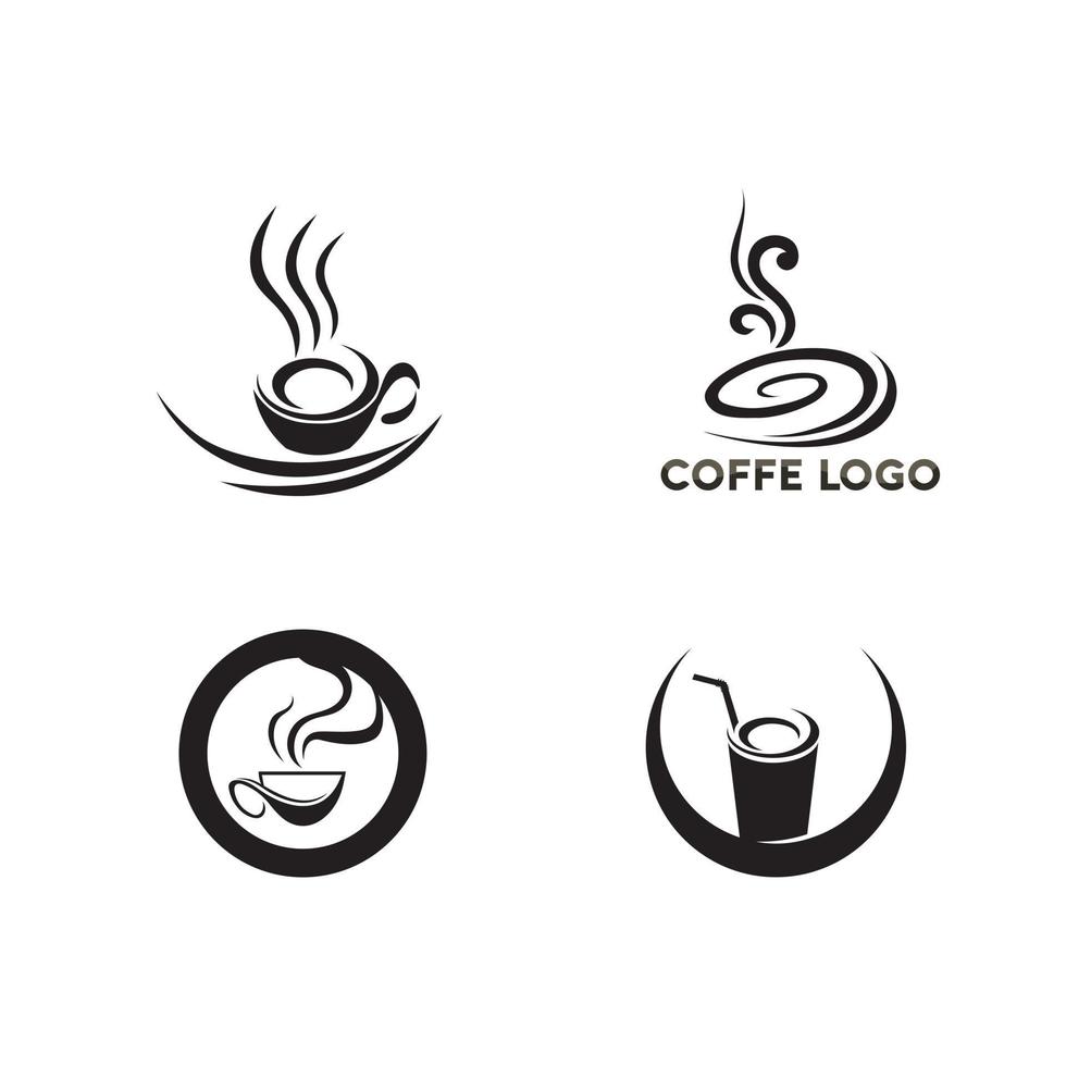 icônes de grain de café, boisson chaude vecteur