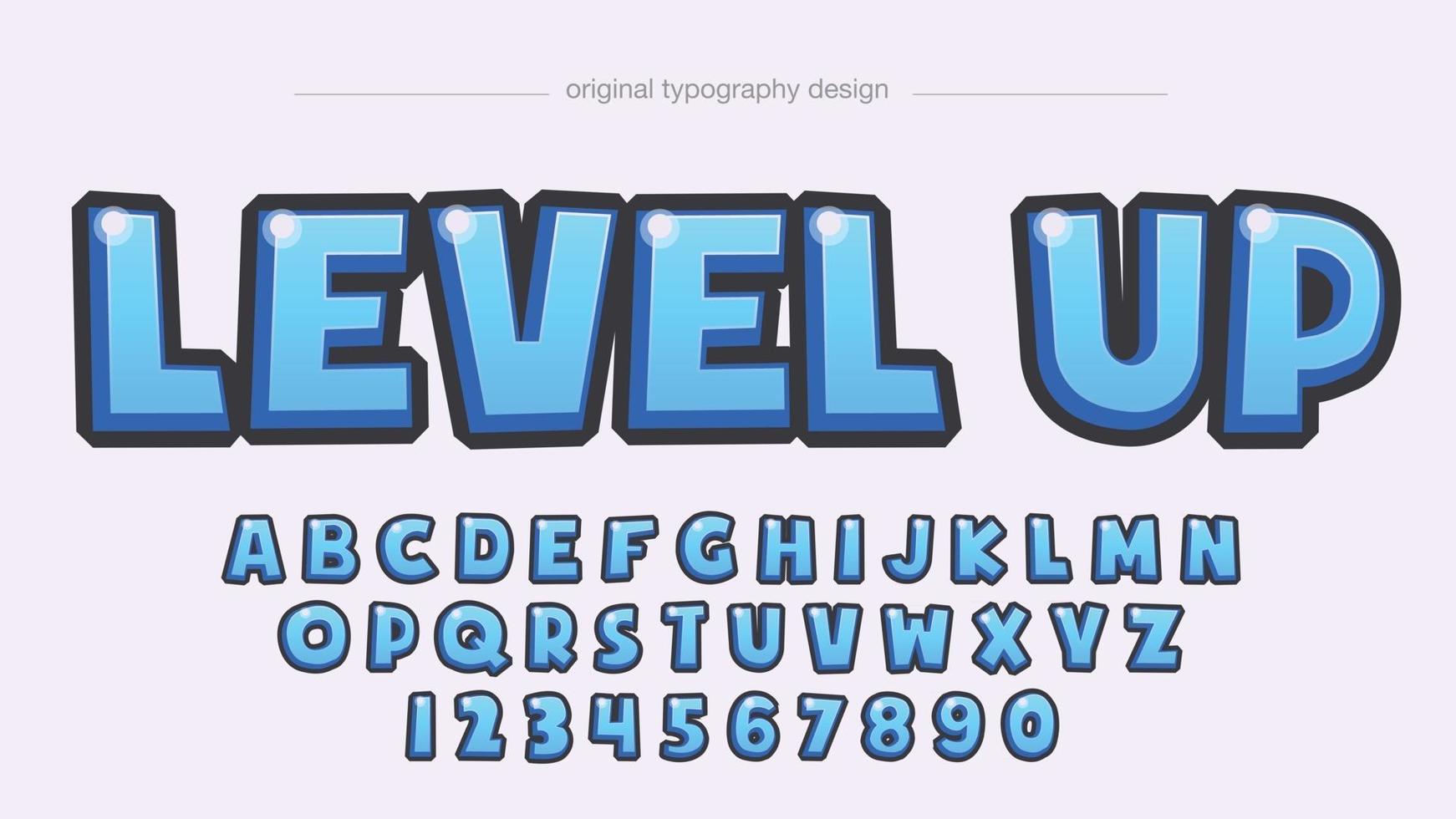 typographie de dessin animé 3d bleu vecteur