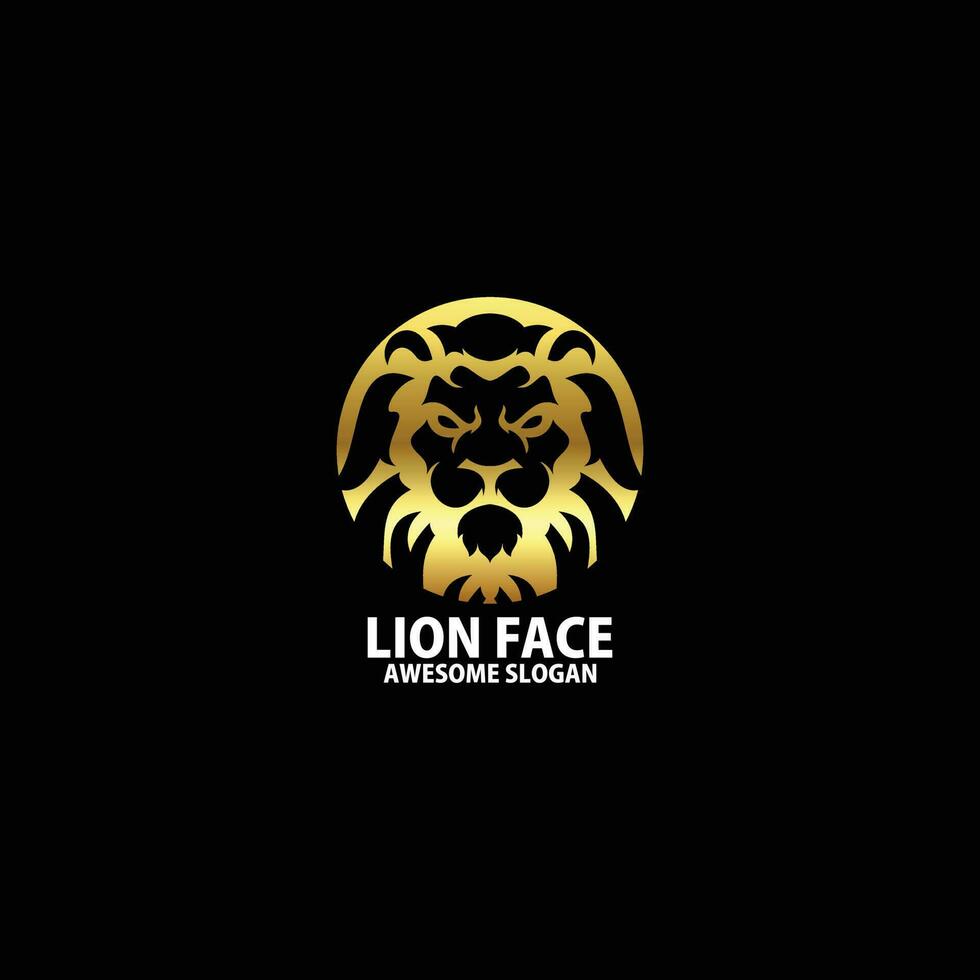 Lion visage avec luxe logo conception icône vecteur