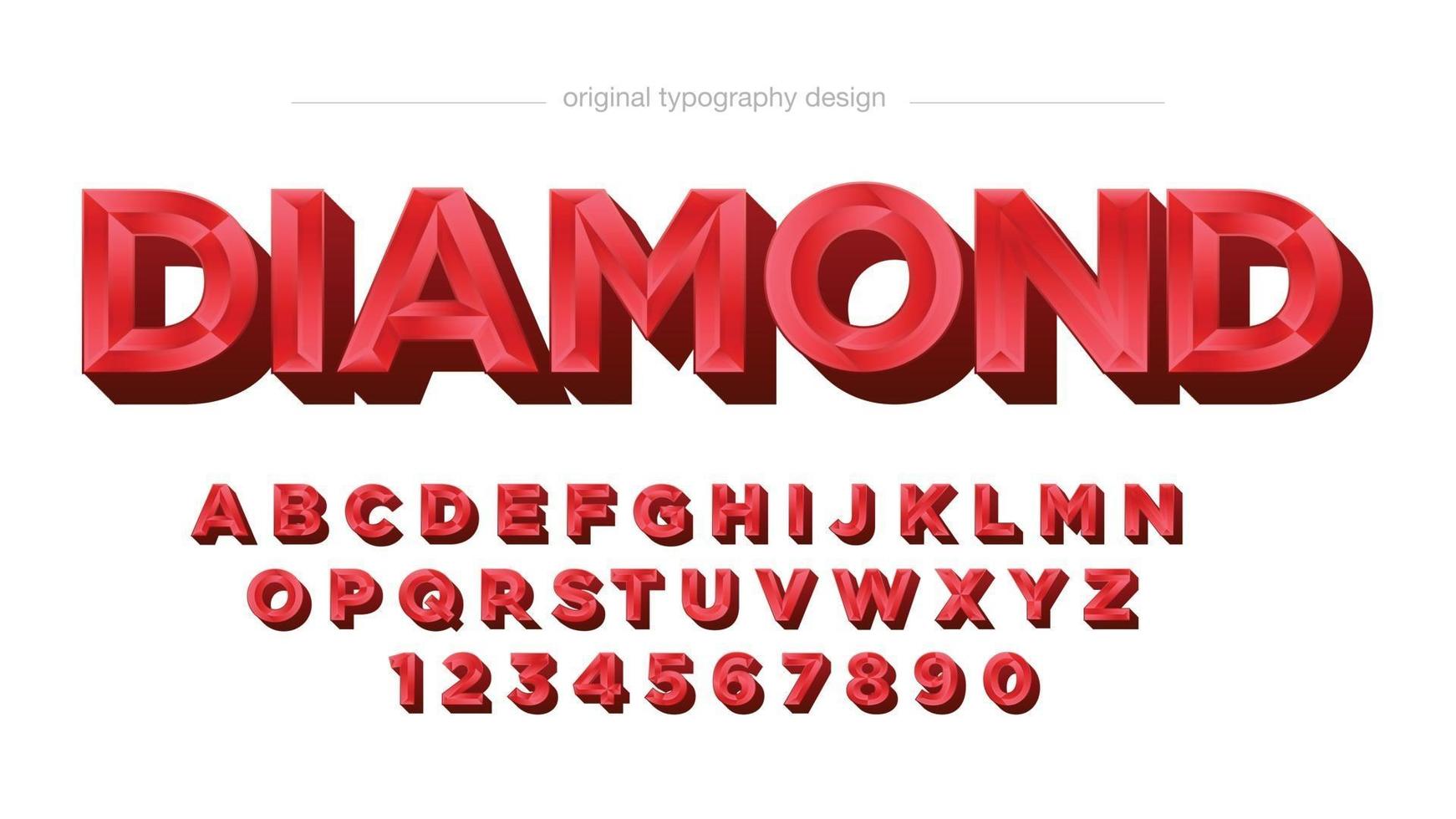 typographie de luxe bijou 3d rouge vecteur