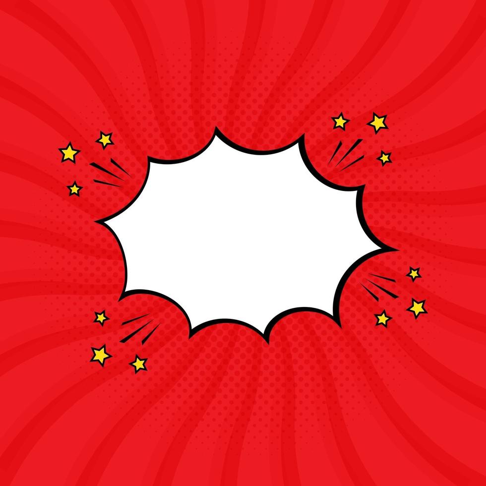 illustration vectorielle bulle rouge avec style star et pop art vecteur