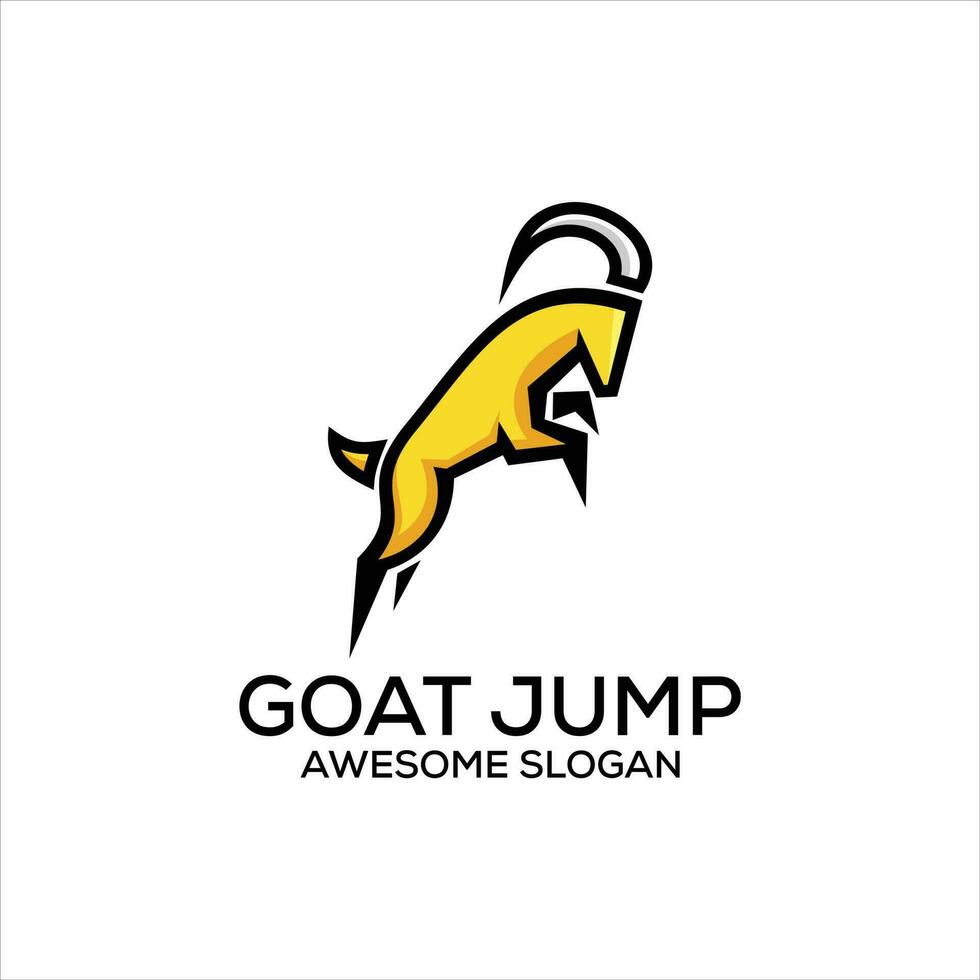 chèvre sauter logo conception mascotte coloré vecteur