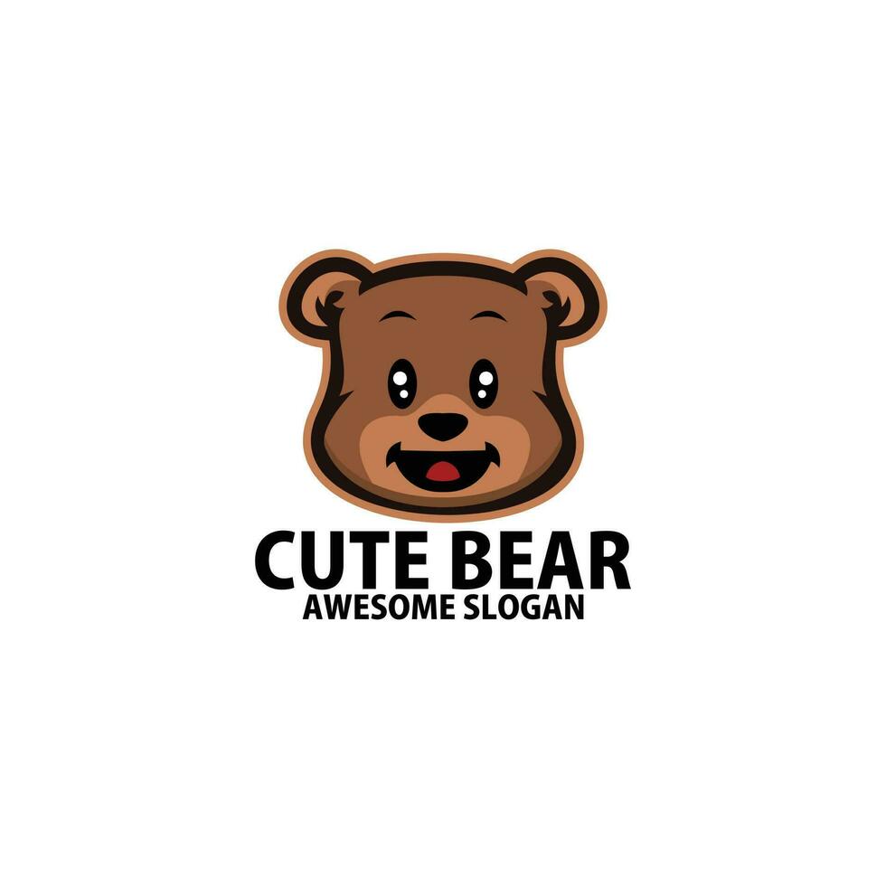 mignonne ours logo conception coloré mascotte vecteur