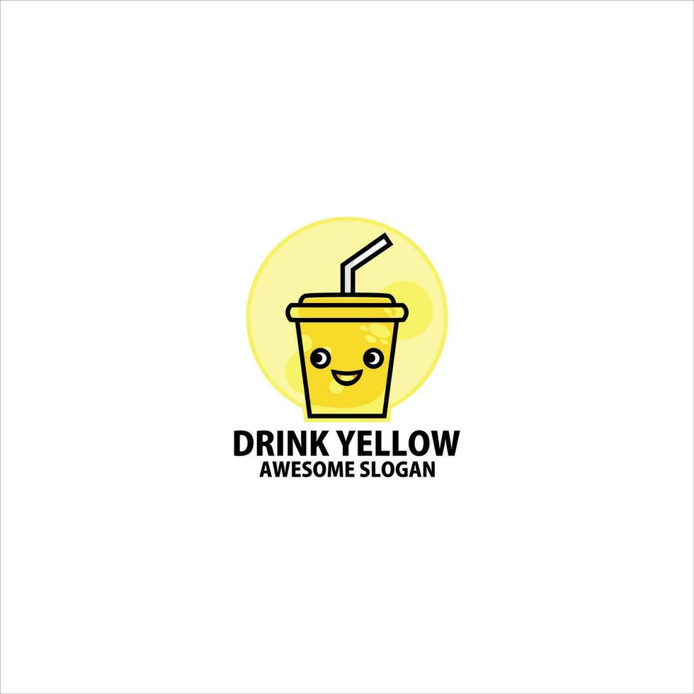mignonne tasse boisson logo conception coloré mascotte vecteur
