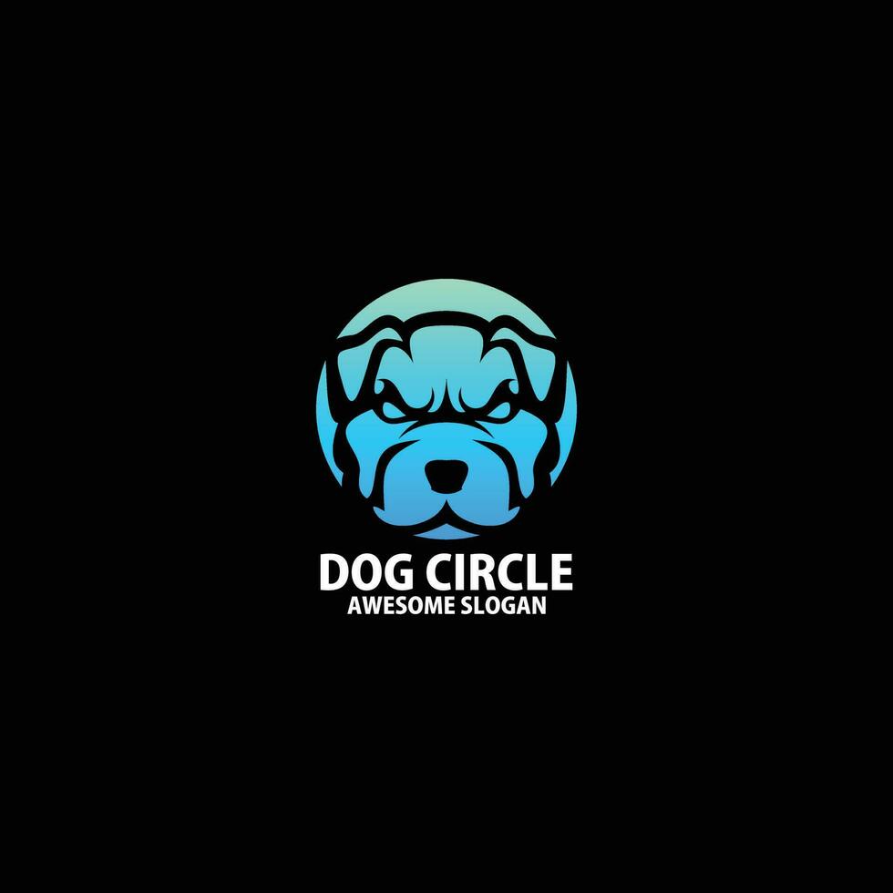 chien cercle logo icône conception pente Couleur vecteur