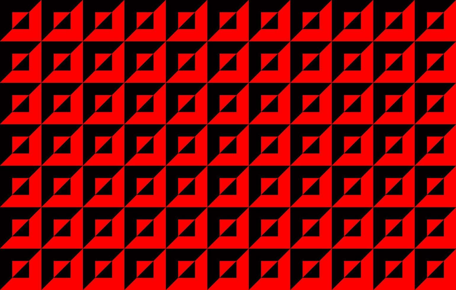 rouge et noir optique illusion carré tuile sans couture modèle. vecteur