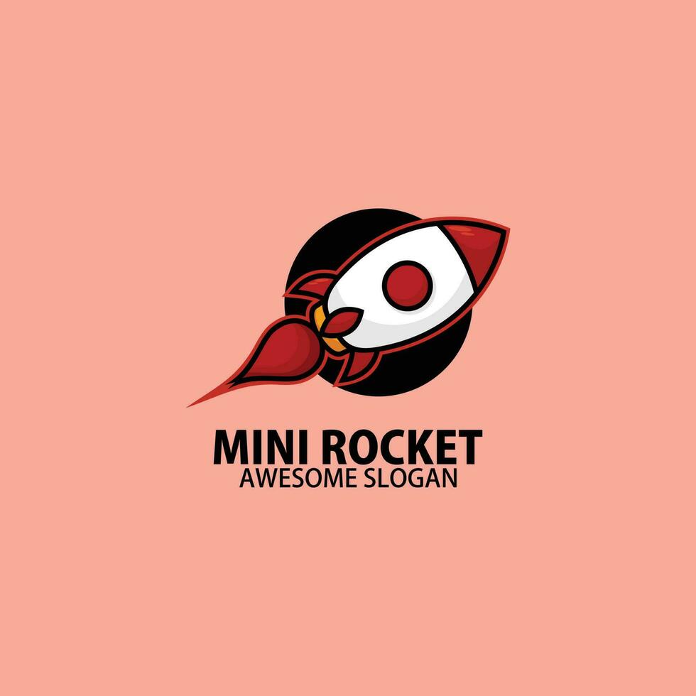 mini fusée logo mignonne conception mascotte vecteur