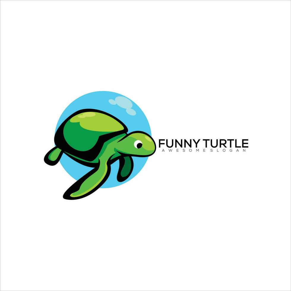 marrant tortue logo conception mascotte coloré vecteur