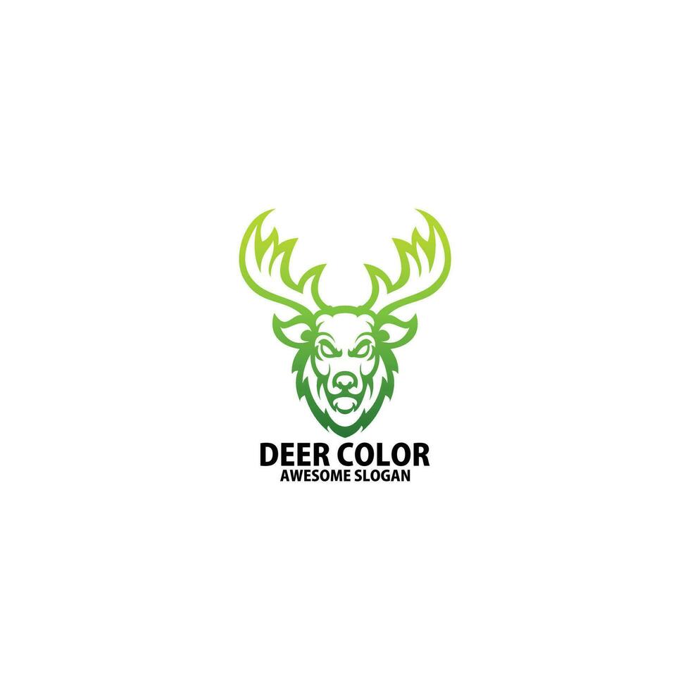 cerf Couleur logo conception pente ligne art vecteur