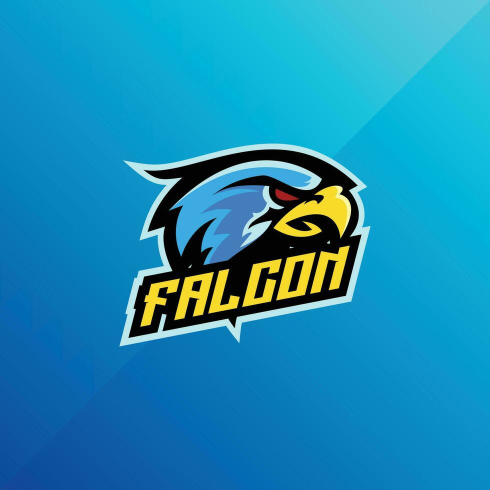 faucon tête logo esport équipe conception jeu mascotte vecteur