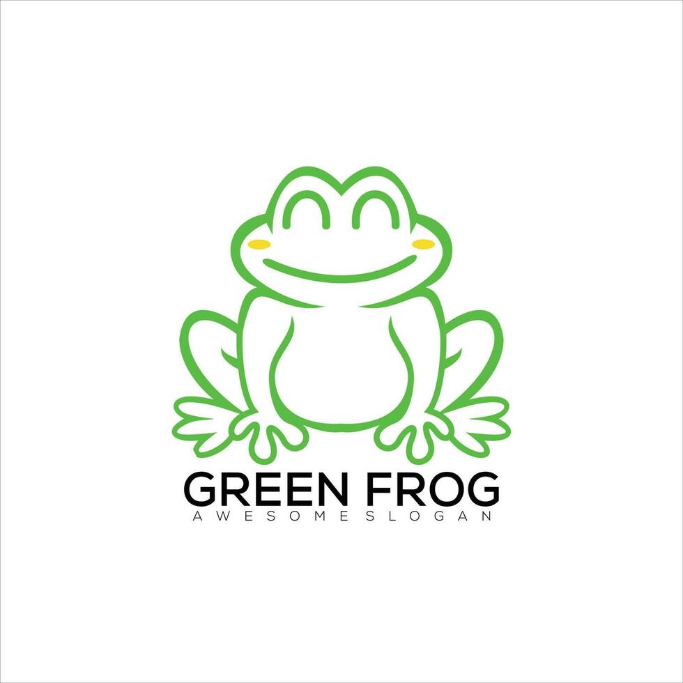 grenouille logo conception ligne art Couleur vecteur