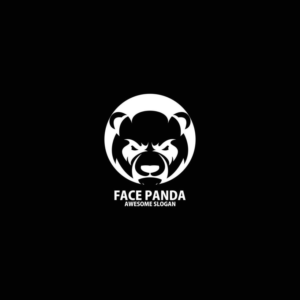 visage cercle Panda logo conception icône symbole vecteur