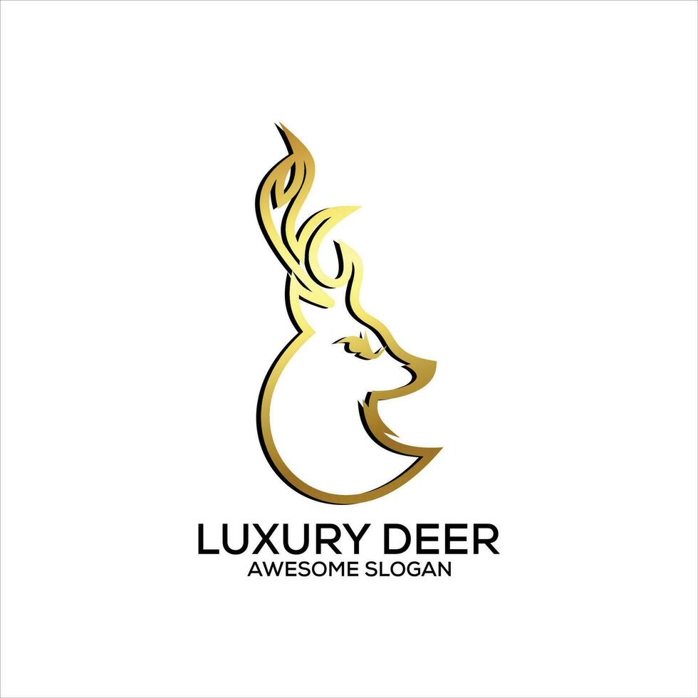 luxe cerf logo conception prime pente Couleur vecteur