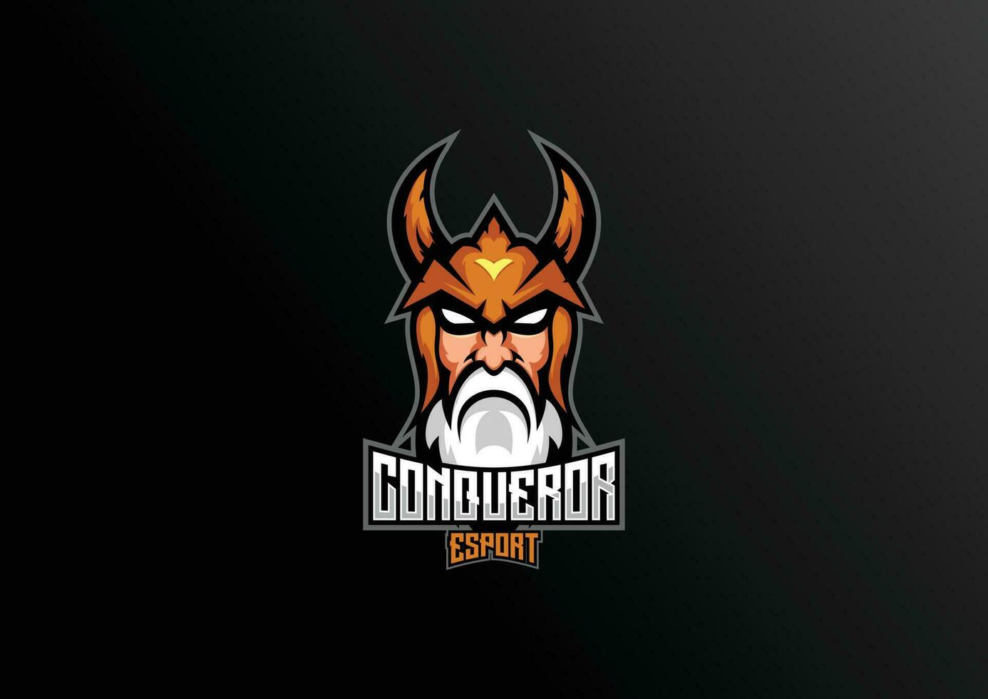 viking conquérant logo esport équipe mascotte conception vecteur