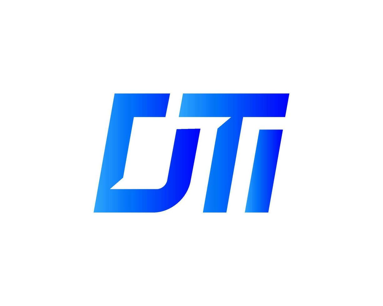 futuriste lettre dti moderne logo vecteur