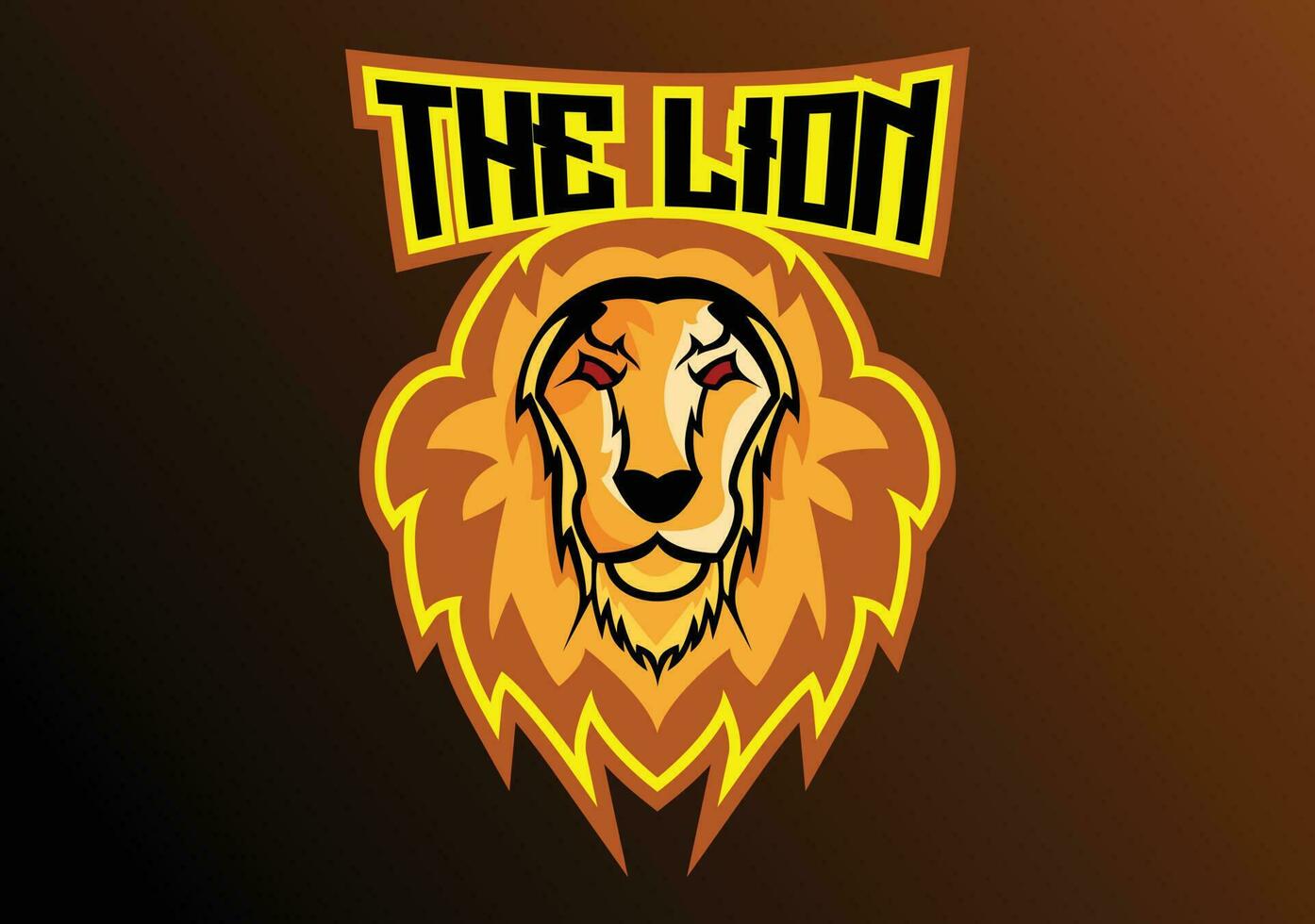 Lion tête mascotte logo conception vecteur