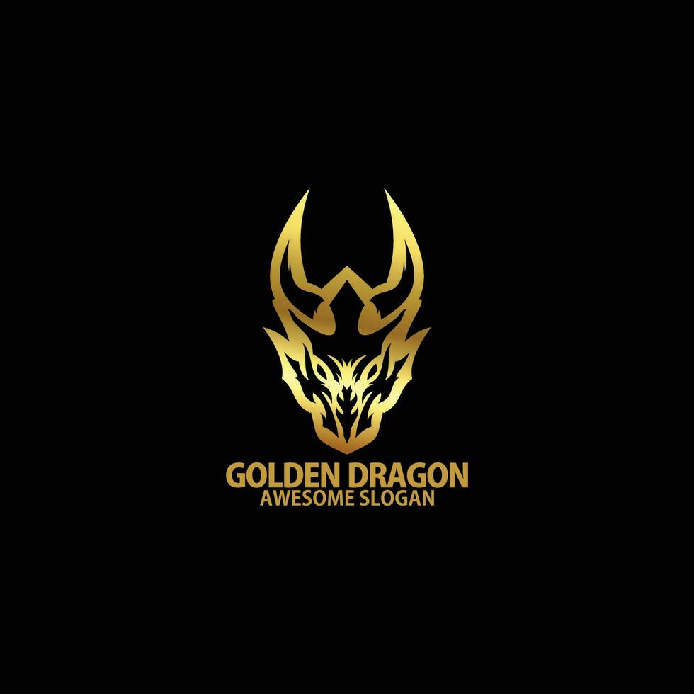dragon avec luxe logo conception ligne art vecteur