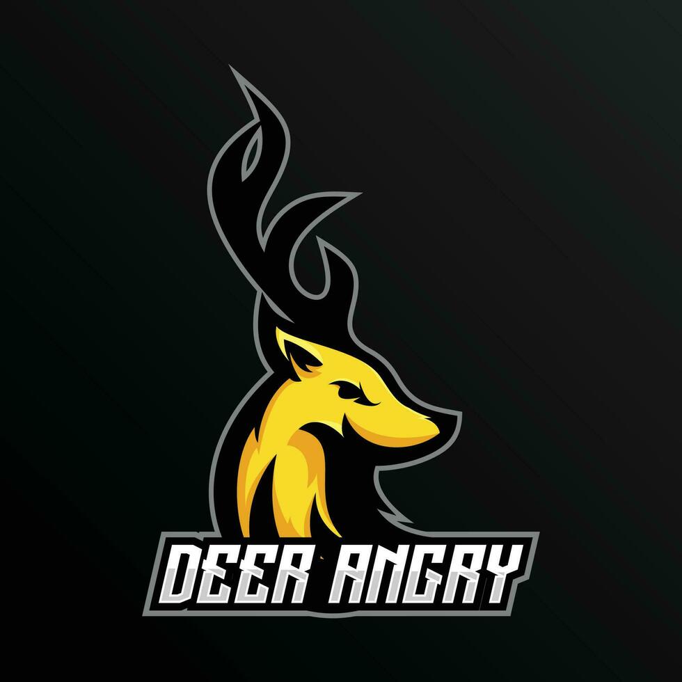 cerf en colère logo esport équipe vecteur