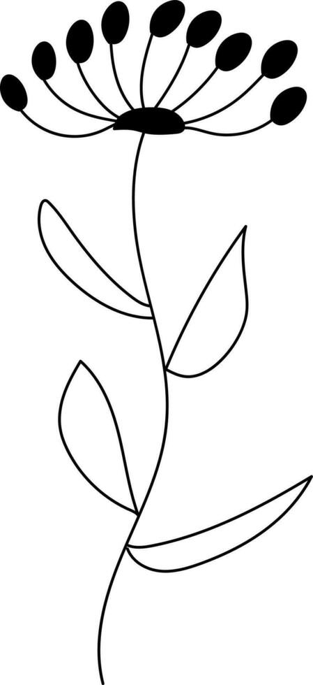 illustration de une fleur, noir et blanc fleur, botanique vecteur, contour, illustration, nature, fleur, été vecteur