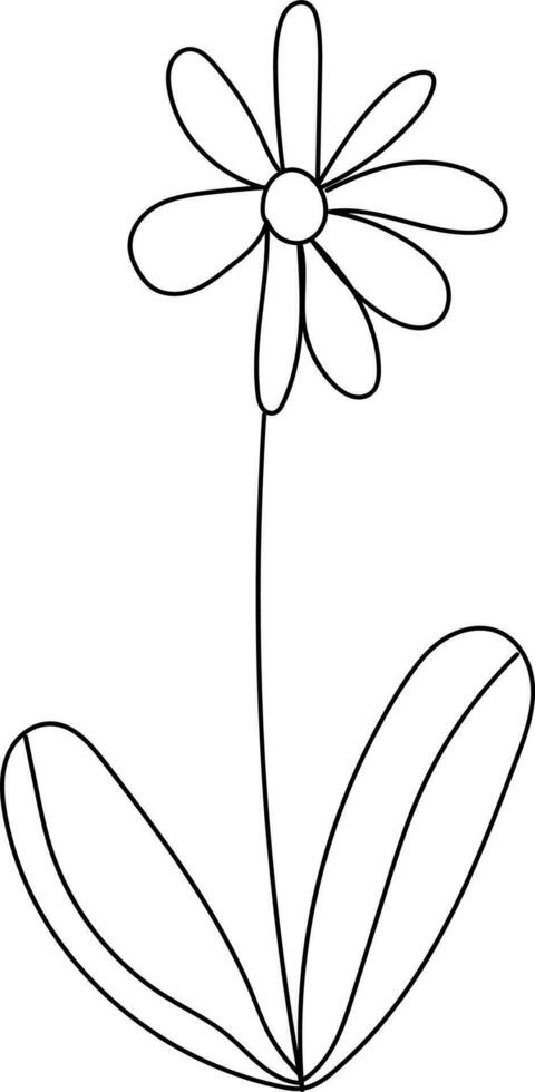 illustration de une fleur, noir et blanc fleur, botanique vecteur, contour, illustration, nature, fleur, été vecteur