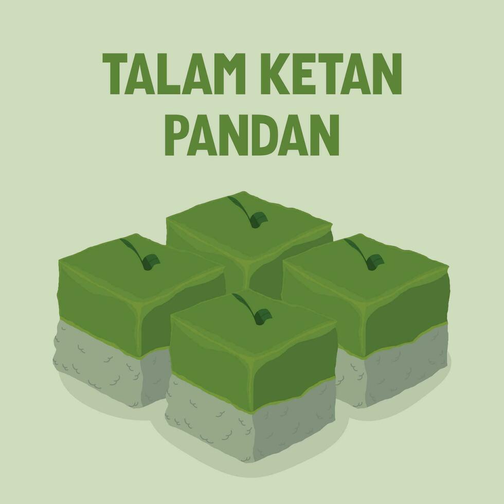 talam cétan pandan, kuih série mouka. indonésien malais rue nourriture vecteur