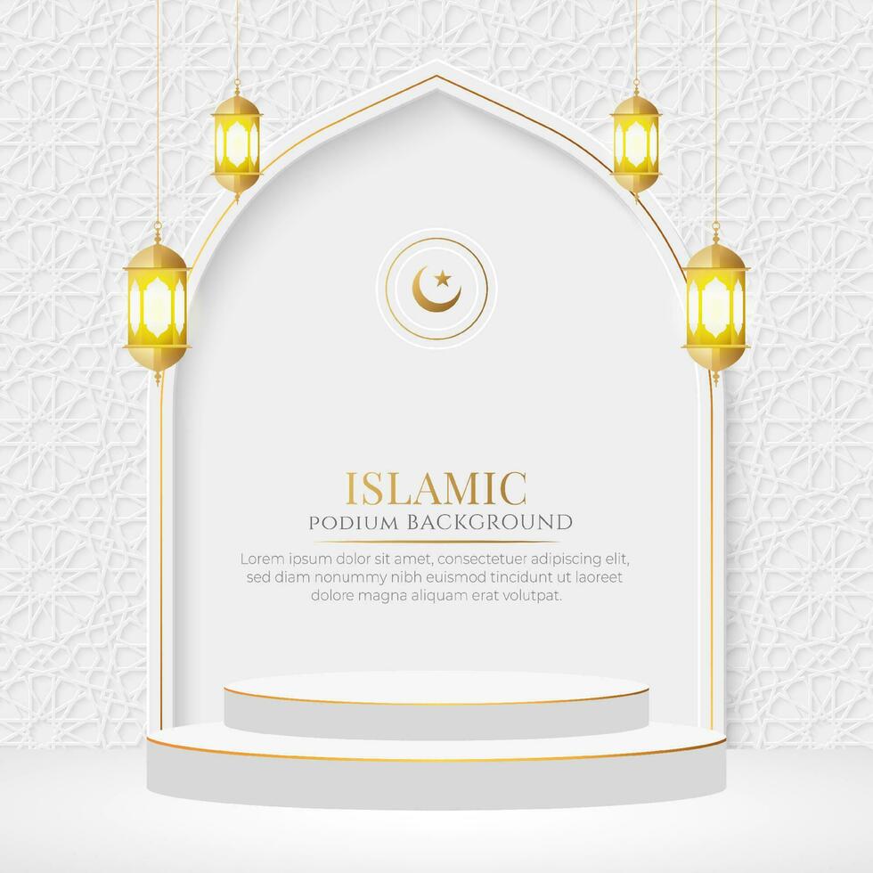 islamique 3d produit afficher podium vente bannière arrière-plan, Ramadan vente social médias Publier avec vide espace pour produit vecteur