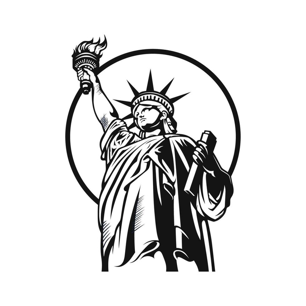 illustration vectorielle du logo liberté décoratif noir vecteur