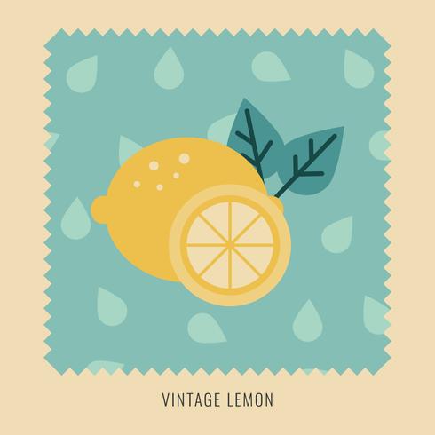 Illustration de conception plate d'un citron vintage vecteur