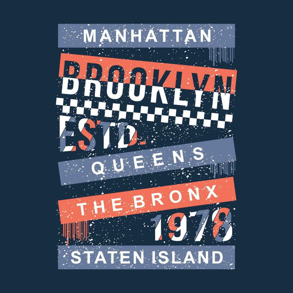 Brooklyn abstrait graphique, typographie vecteur, t chemise conception illustration, bien pour prêt imprimer, et autre utilisation vecteur